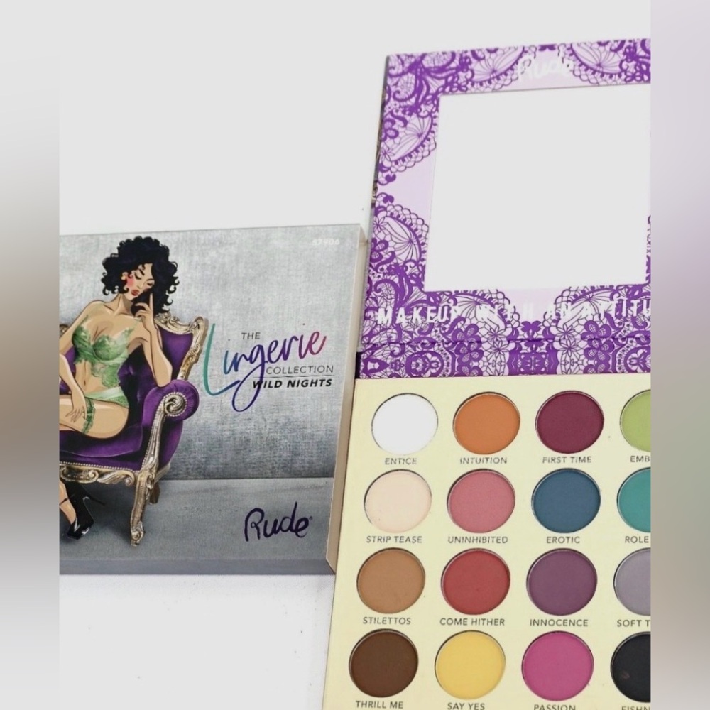 RUDE Wild Nights Eyeshadow Palette — Purple, Pink, Green, Blue, Gold